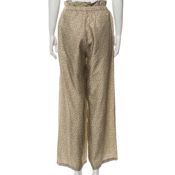 Shrimps wide leg silk pants - green floral - M - Picture 3 of 3